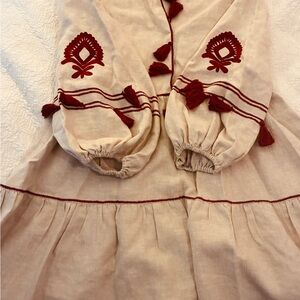 Sachin + Babi Cream and Red Midi Dress